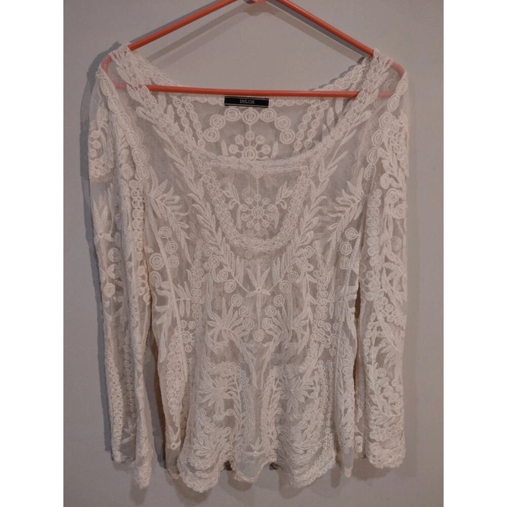 Dulcie Anthropologie Sheer Lace Top size Small
